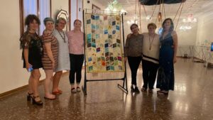 GSOI members with the KeepWell Glass Quilt at the Venice Glass Biennale