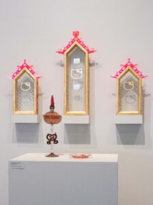 Patricia Kar Yee Lo, Chalice and Ciborium Set I (Collaboration with Zach Layhew). Blown, kiln formed, and fused glass, enamel. 12” x 16” x 15”, 2021. (Photo: Minh Ha Nguyen)